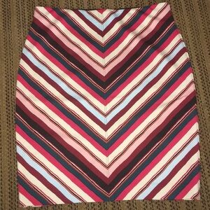 LOFT Multicolor Striped Mini Skirt